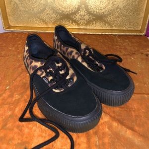 Black Platform Vans Leopard Cheetah
